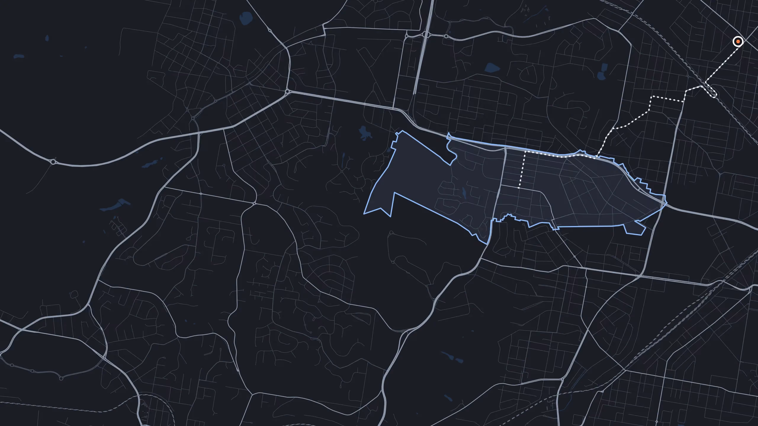 A street map of Lambton with the suburb outlined, and the drive in from Mayfield